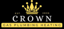 Crown Gas Plumbing and Heating professional logo with crown, flame, and tools symbol representing reliable gas and heating services in London